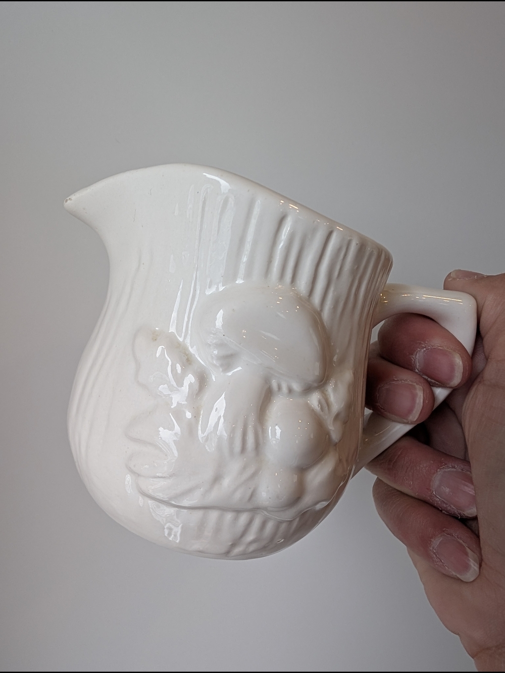 Vintage Merry Mushroom Ceramic Milk Pitcher – 1970s Cream Glazed by Sears